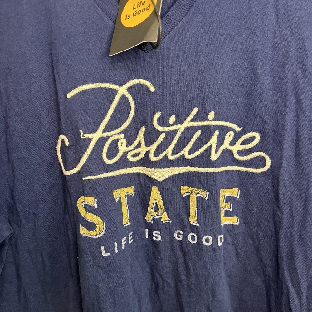 Life is Good Men's Short Sleeve T Shirt Blue Sz L Positive State - Picture 2 of 9
